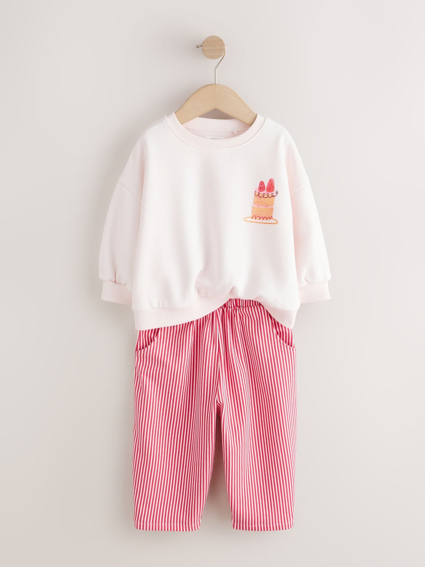 Pink Cake Sweatshirt and Barrel Leg Joggers Set (3mths-7yrs) image 4