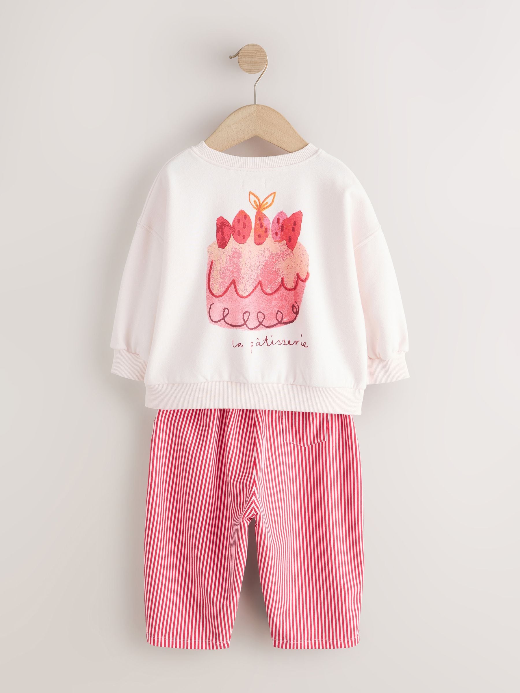 Pink Cake Sweatshirt and Barrel Leg Joggers Set (3mths-7yrs) image 5