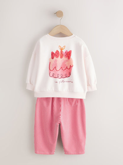 Pink Cake Sweatshirt and Barrel Leg Joggers Set (3mths-7yrs) image 5