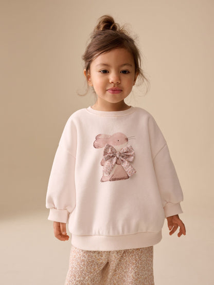 Cream Sweatshirt & Wide Leg Trousers Set (3mths-7yrs) image 2