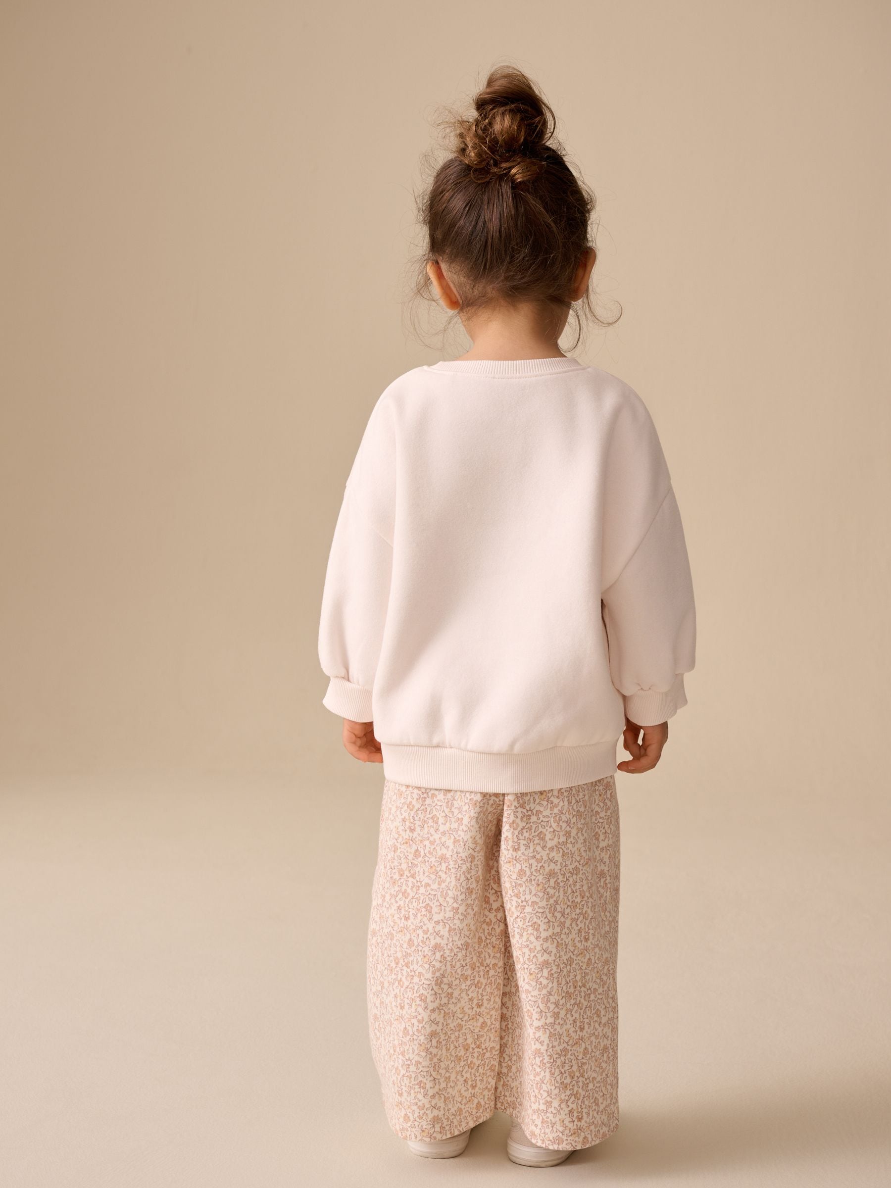 Cream Sweatshirt & Wide Leg Trousers Set (3mths-7yrs) image 3