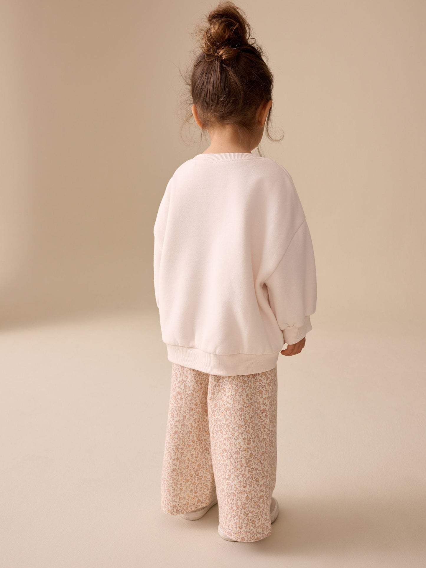 Cream Sweatshirt & Wide Leg Trousers Set (3mths-7yrs) image 4