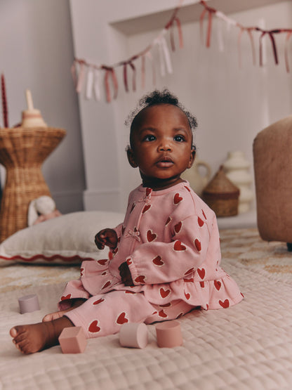 Pink Heart Top & Leggings Set 2 Piece (0mths-2yrs) image 2