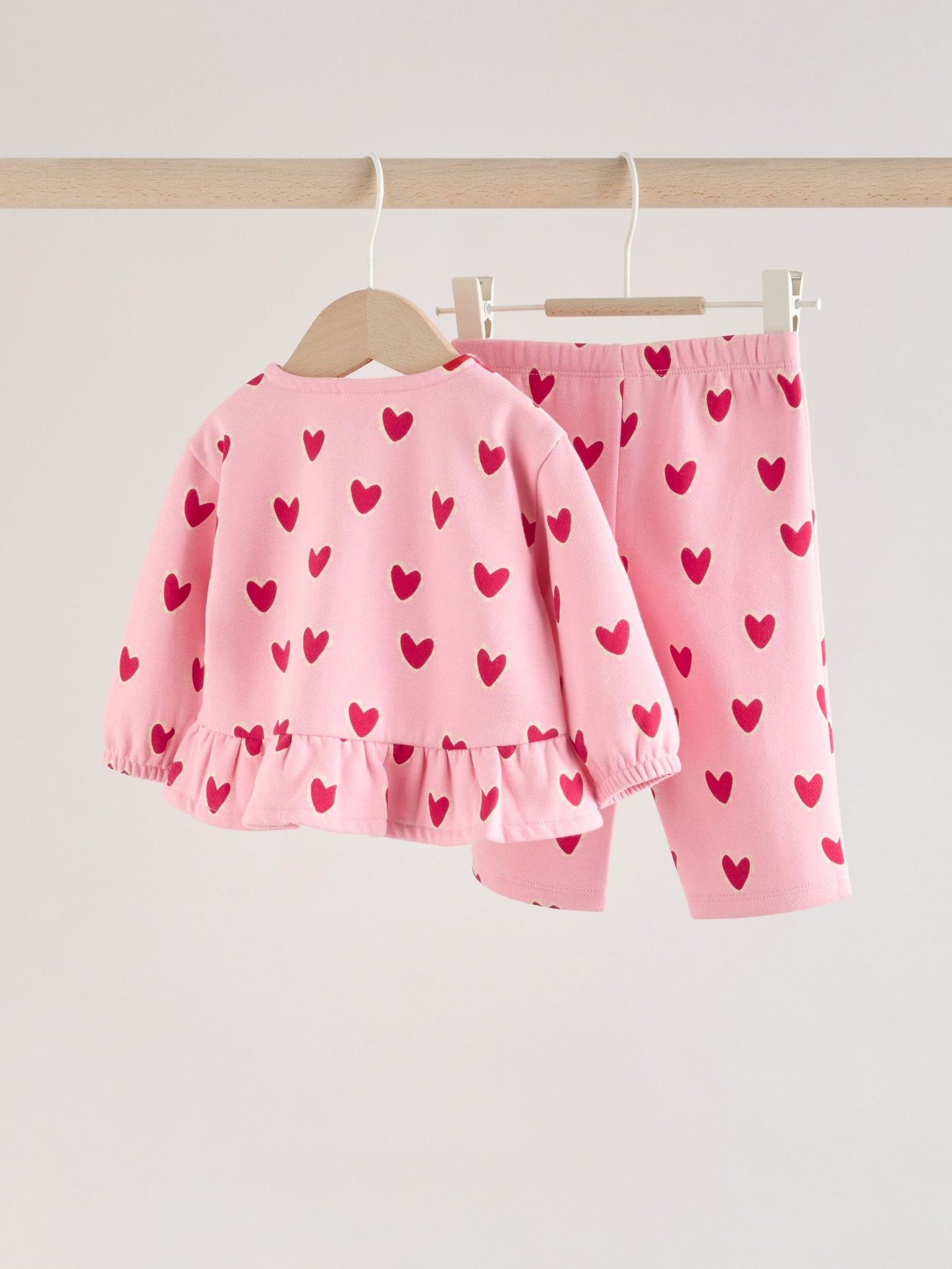 Pink Heart Top & Leggings Set 2 Piece (0mths-2yrs) image 6