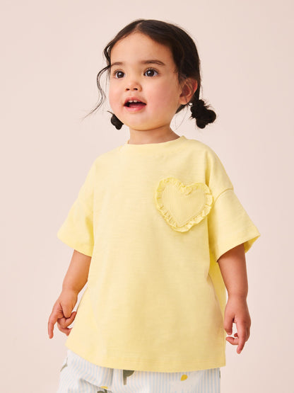 Dsiney Kidz - Lemon Yellow Daisy Short Sleeve T-Shirt and Barrel Trousers Set (3mths-7yrs) image 3