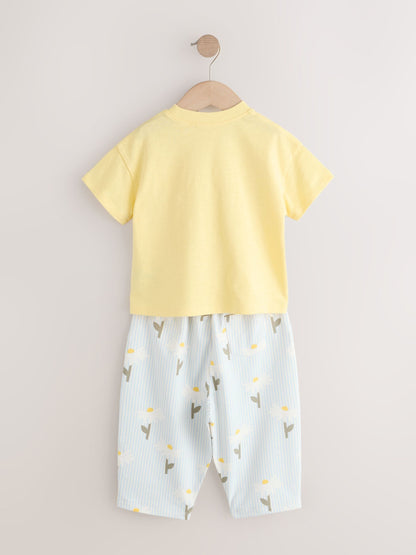 Dsiney Kidz - Lemon Yellow Daisy Short Sleeve T-Shirt and Barrel Trousers Set (3mths-7yrs) image 7