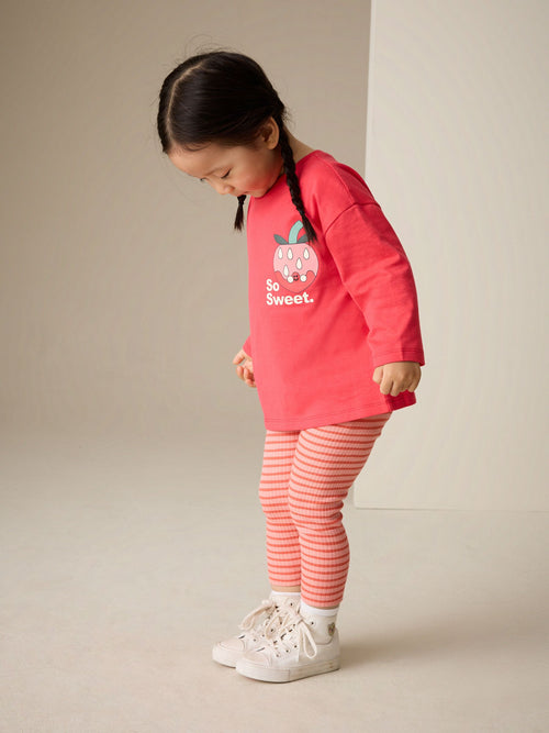 Dsiney Kidz - Bright Pink Long Sleeve Top and Leggings Set (3mths-7yrs) image 1