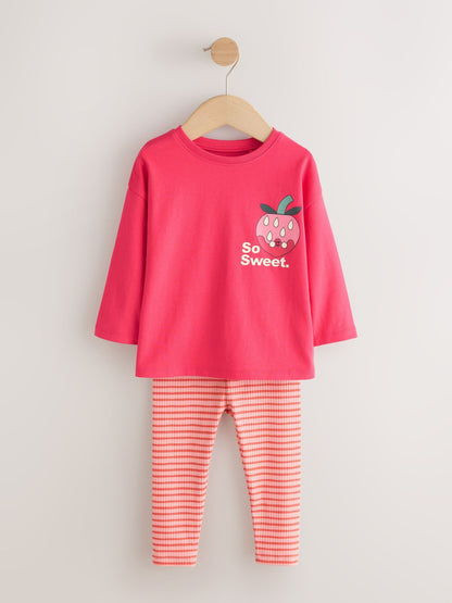 Bright Pink Long Sleeve Top and Leggings Set (3mths-7yrs) image 5