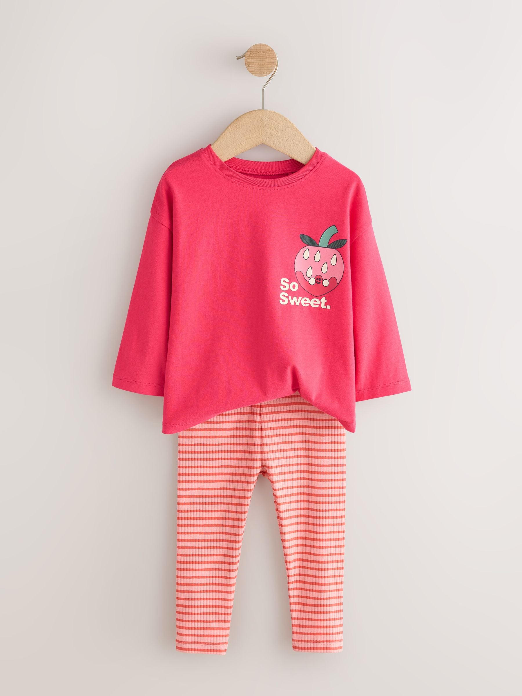 Bright Pink Long Sleeve Top and Leggings Set (3mths-7yrs) image 7