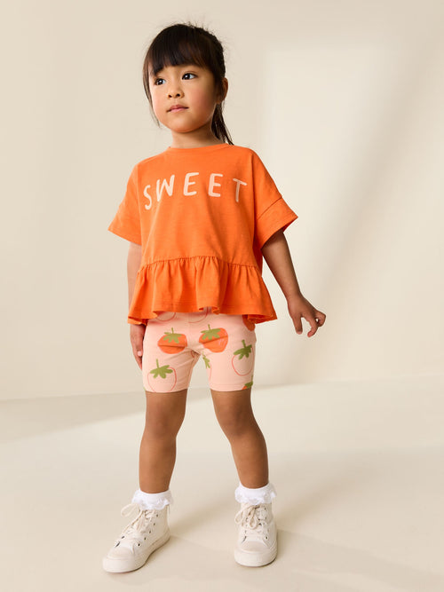 Dsiney Kidz - Orange Strawberry Short Sleeve Top and Shorts Set (3mths-7yrs) image 1