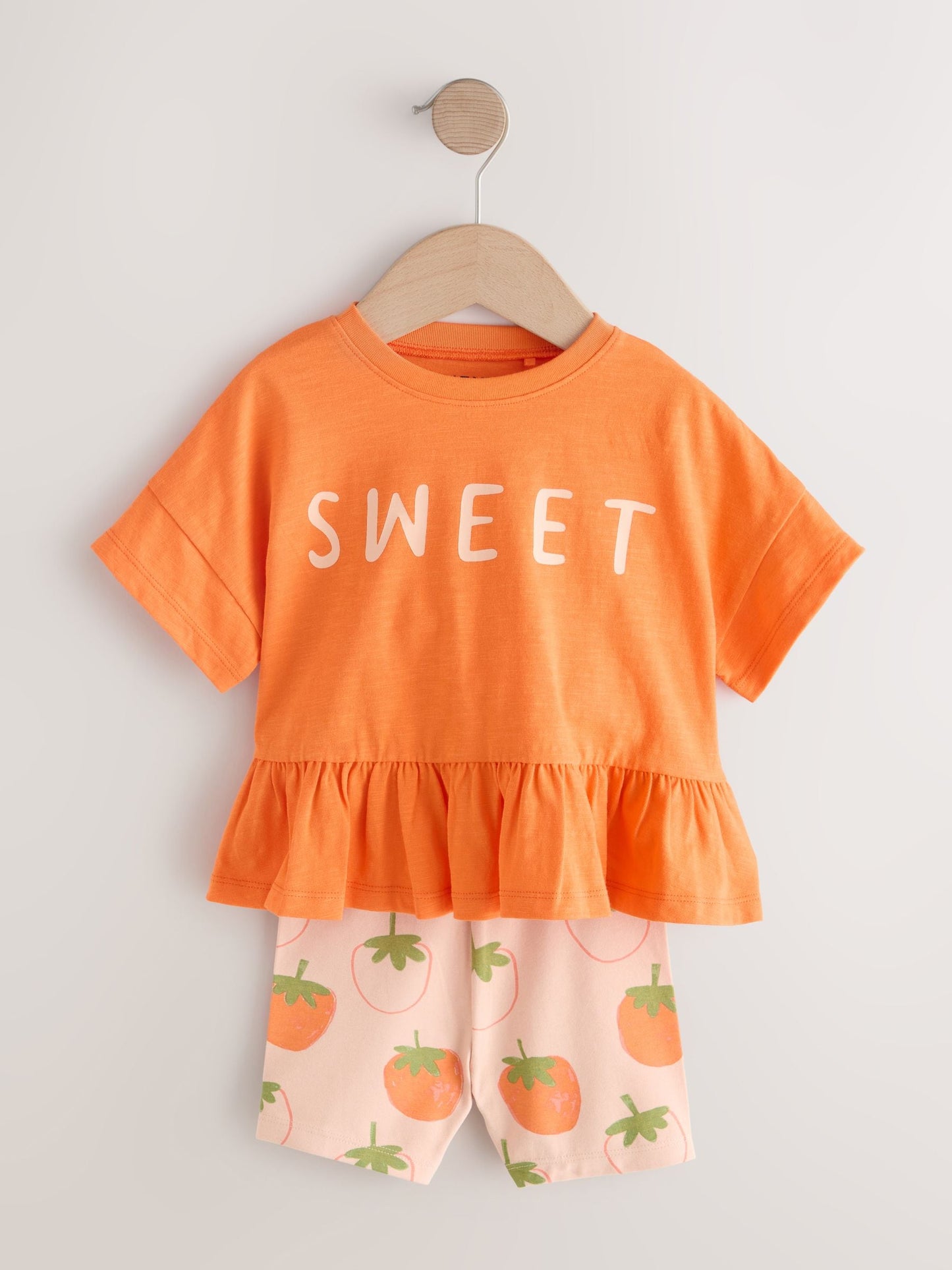 Orange Strawberry Short Sleeve Top and Shorts Set (3mths-7yrs) image 5