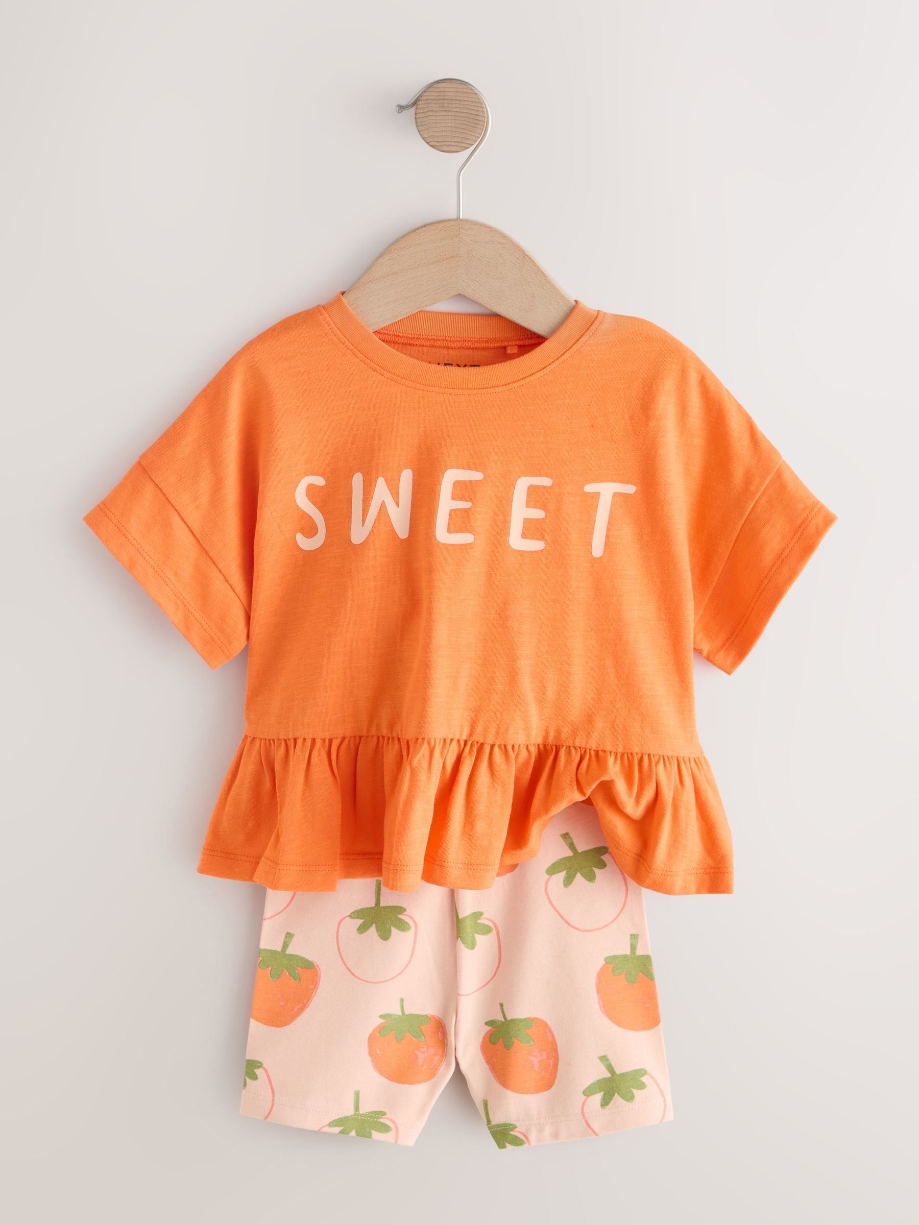 Orange Strawberry Short Sleeve Top and Shorts Set (3mths-7yrs) image 6