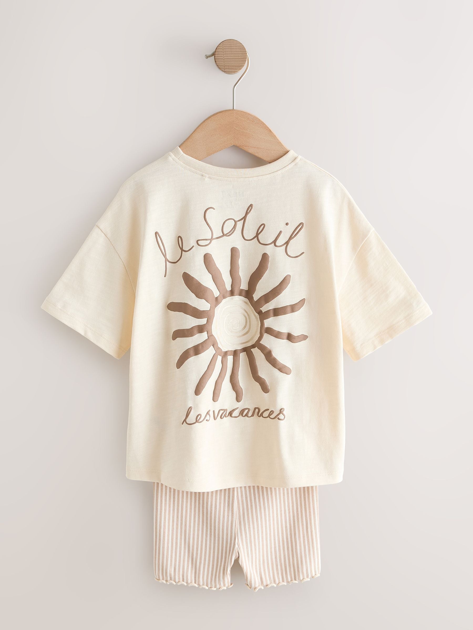 Dsiney Kidz - Ecru Sun Short Sleeve T-Shirt and Cycle Shorts Set (3mths-7yrs) image 6