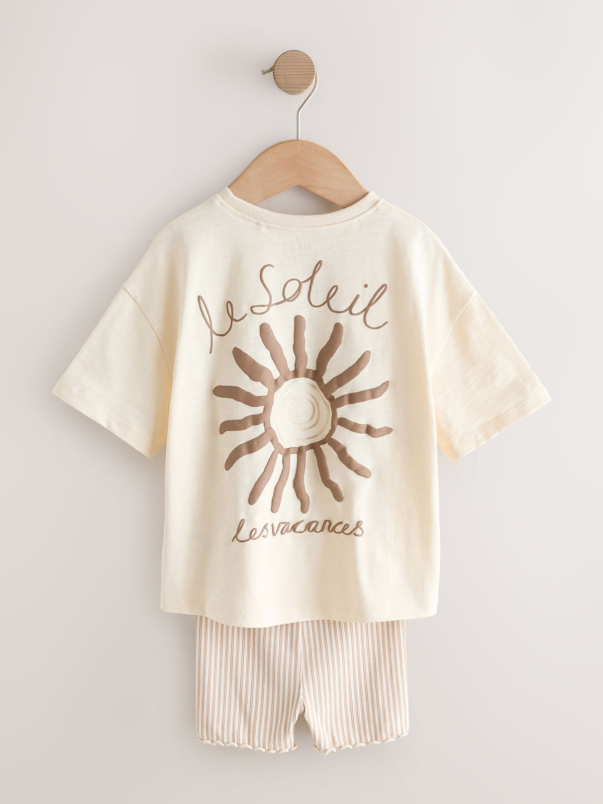 Dsiney Kidz - Ecru Sun Short Sleeve T-Shirt and Cycle Shorts Set (3mths-7yrs) image 6