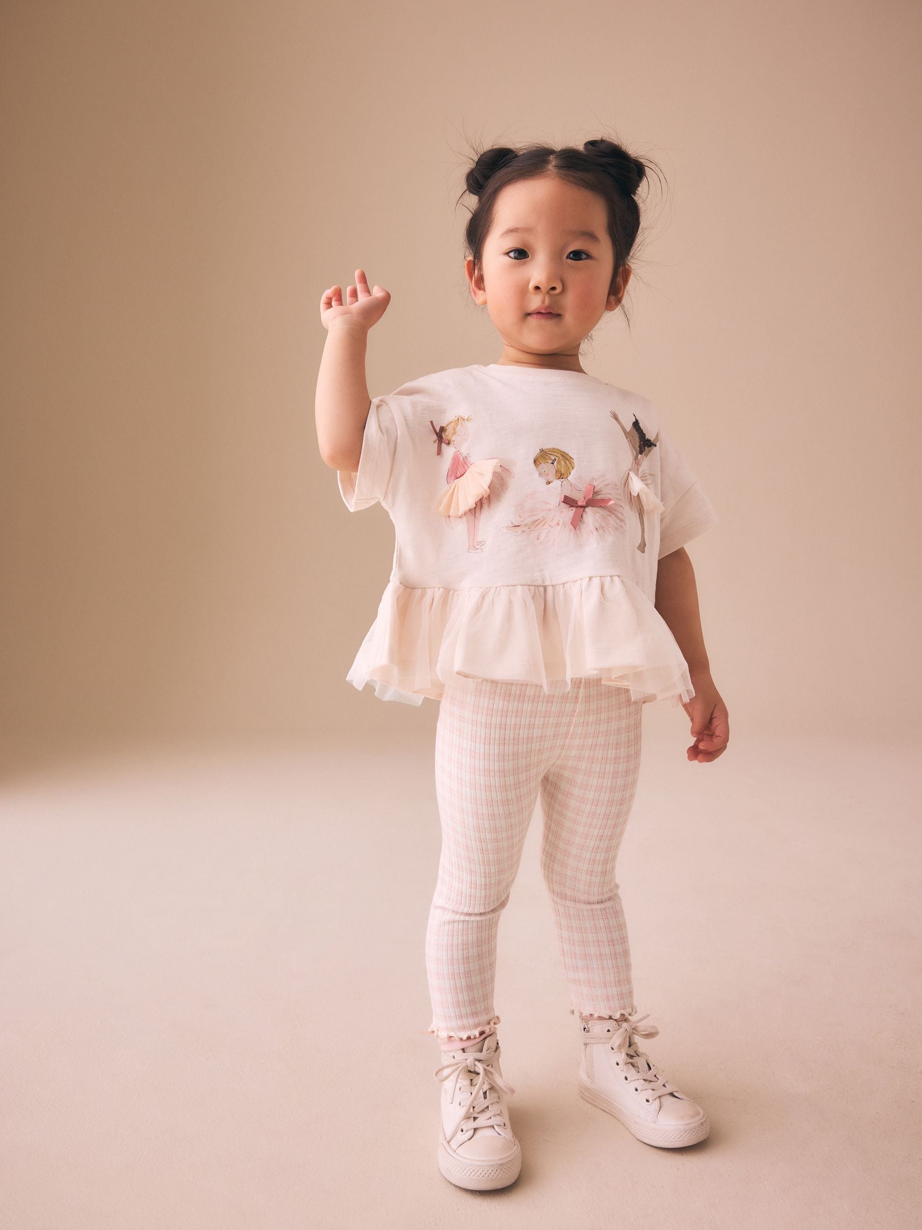 Pink Ballerina Short Sleeve Peplum T-Shirt and Leggings Set (3mths-7yrs) image 1