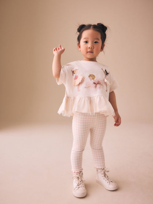 Pink Ballerina Short Sleeve Peplum T-Shirt and Leggings Set (3mths-7yrs) image 1