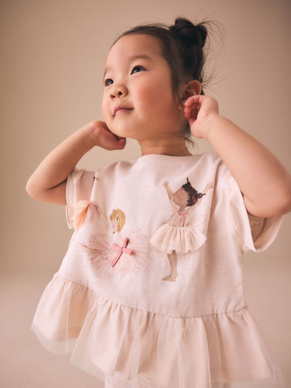 Pink Ballerina Short Sleeve Peplum T-Shirt and Leggings Set (3mths-7yrs) image 3