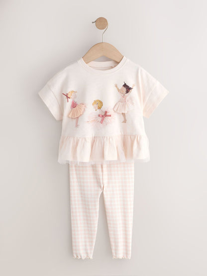 Pink Ballerina Short Sleeve Peplum T-Shirt and Leggings Set (3mths-7yrs) image 4
