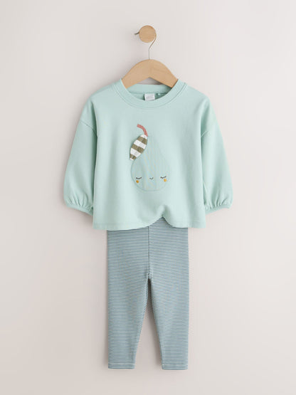 Blue Pear Long Sleeve Top and Leggings Set (3mths-7yrs) image 6