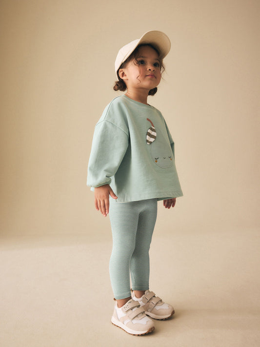 Dsiney Kidz - Blue Pear Long Sleeve Top and Leggings Set (3mths-7yrs) image 1