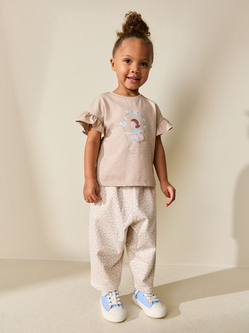 Dsiney Kidz - Ecru Flower Girl Short Sleeve Top and Barrel Trousers Set (3mths-7yrs) image 1