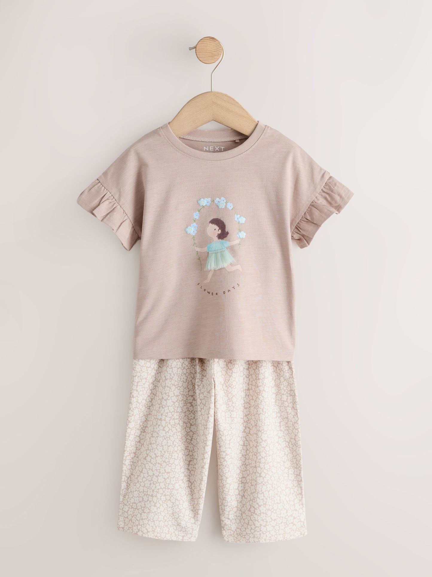 Ecru Flower Girl Short Sleeve Top and Barrel Trousers Set (3mths-7yrs) image 6