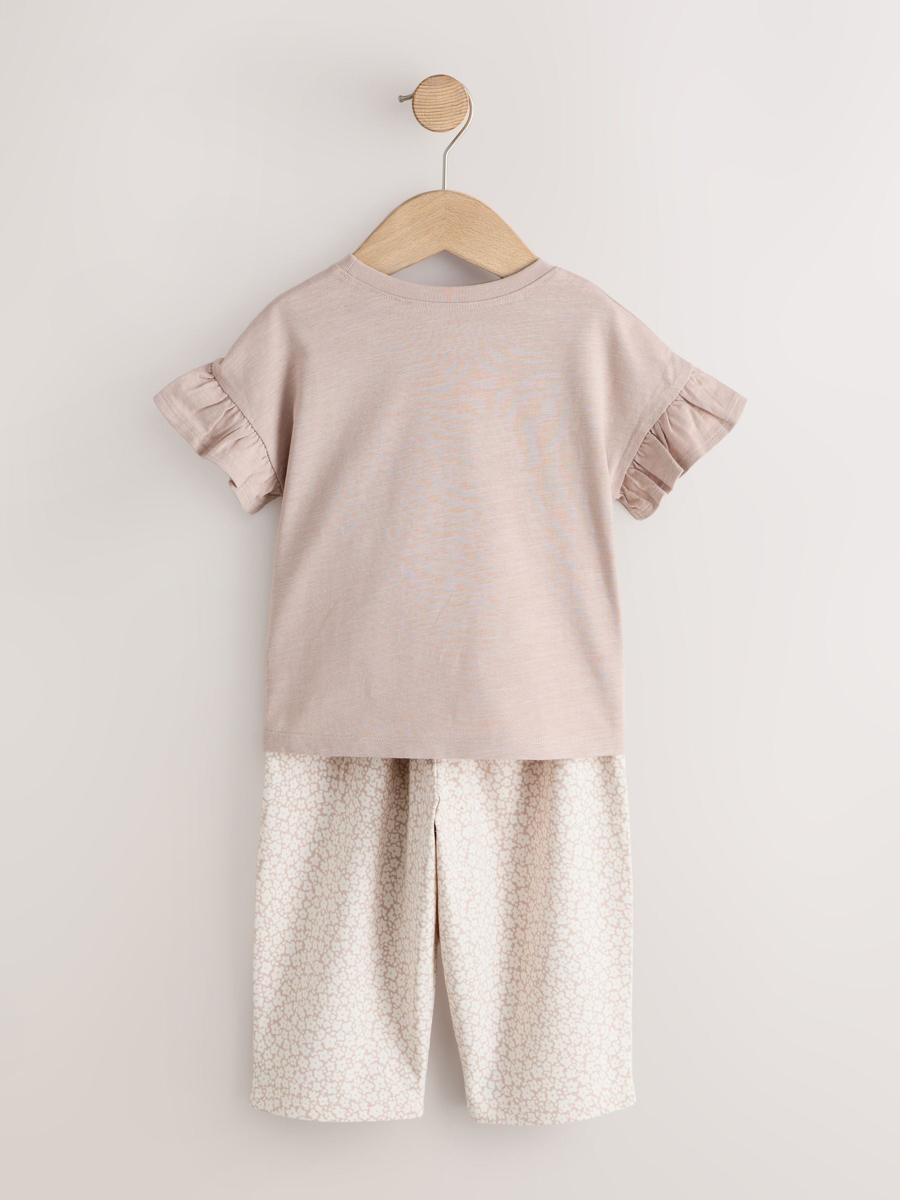 Ecru Flower Girl Short Sleeve Top and Barrel Trousers Set (3mths-7yrs) image 7