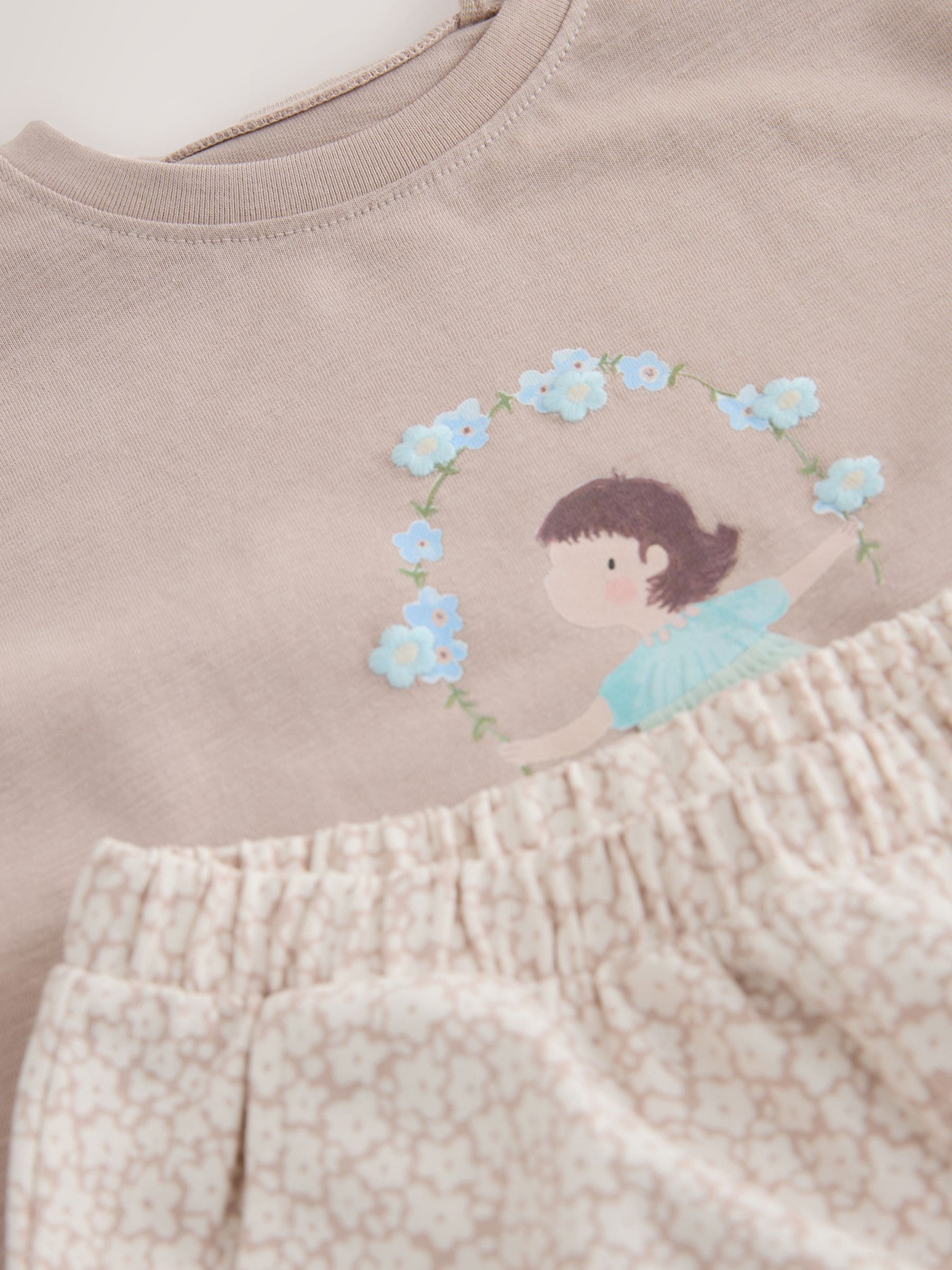Ecru Flower Girl Short Sleeve Top and Barrel Trousers Set (3mths-7yrs) image 9