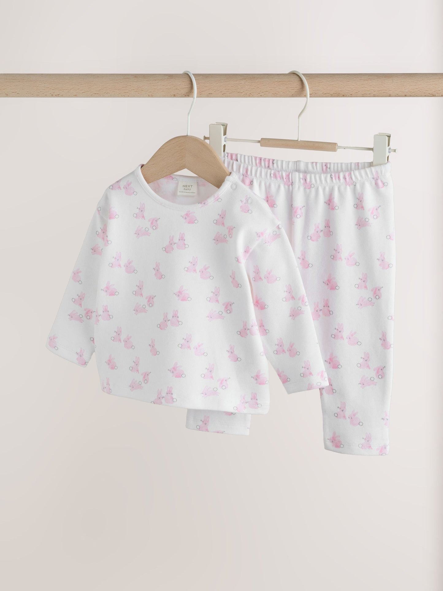 Pink Bunny Baby Long Sleeve T-Shirt And Leggings Set (0mths-2yrs) image 1