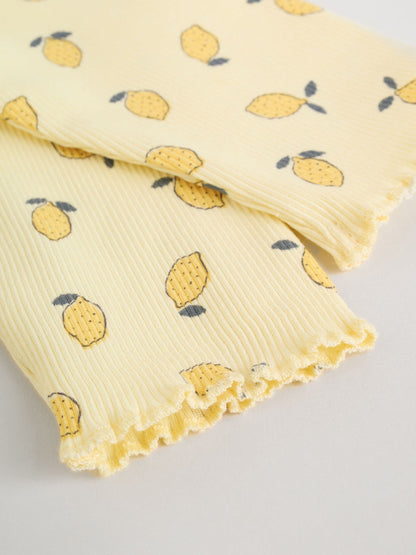 Yellow Lemon Baby Long Sleeve Frill Top And Leggings Set (0mths-2yrs) image 3