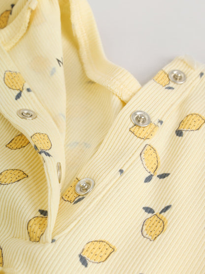 Yellow Lemon Baby Long Sleeve Frill Top And Leggings Set (0mths-2yrs) image 4