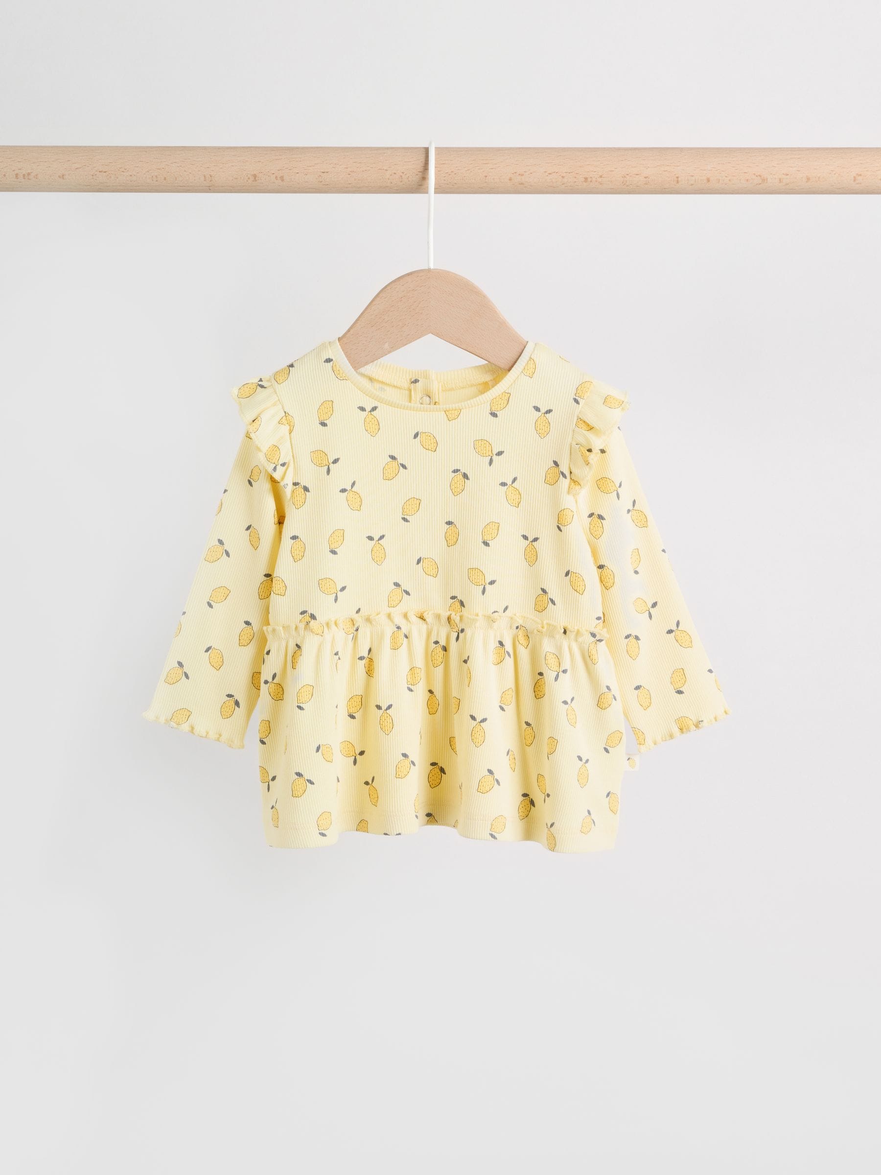 Yellow Lemon Baby Long Sleeve Frill Top And Leggings Set (0mths-2yrs) image 7