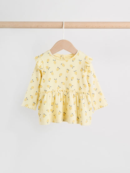 Yellow Lemon Baby Long Sleeve Frill Top And Leggings Set (0mths-2yrs) image 7