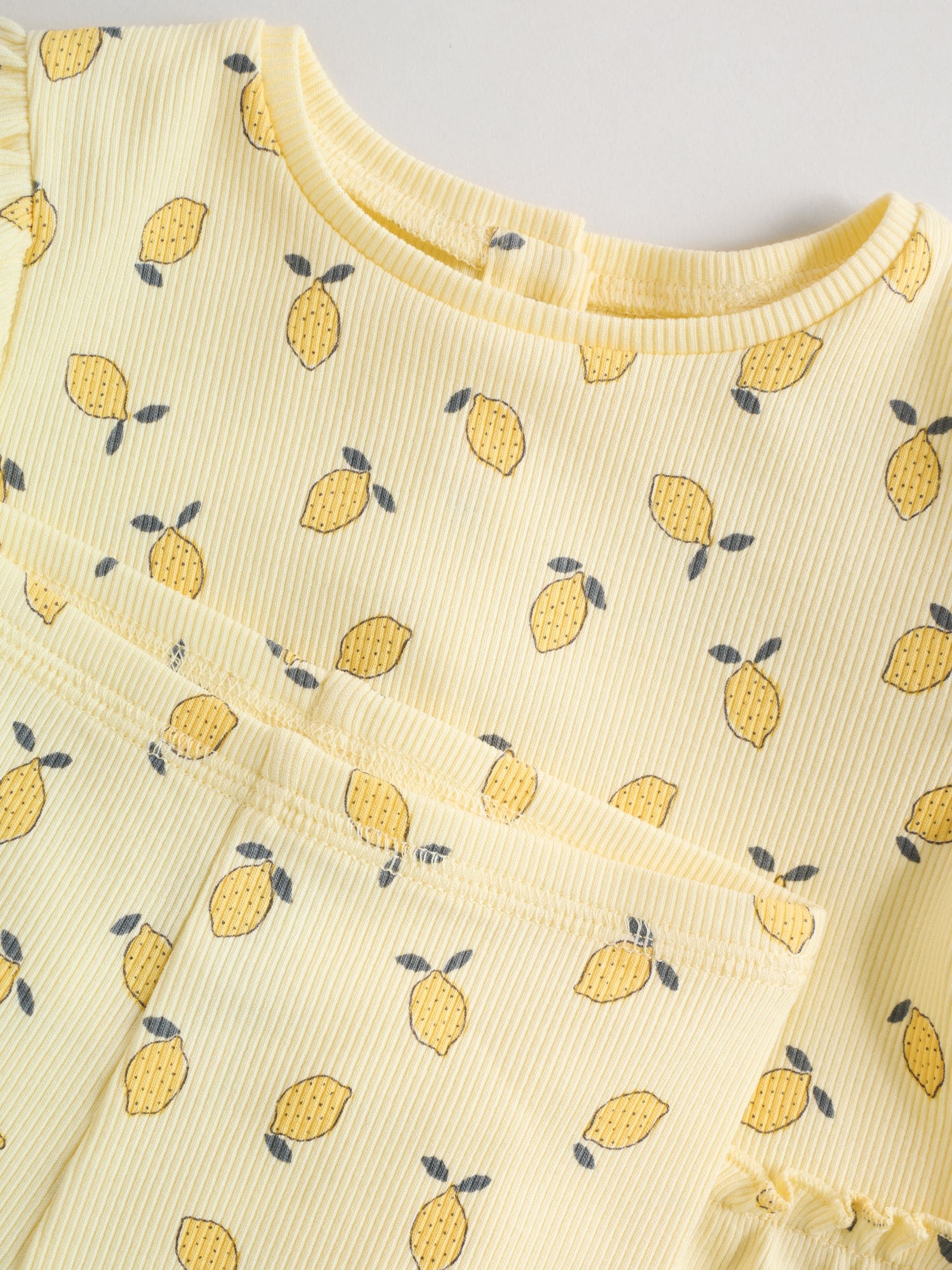 Yellow Lemon Baby Long Sleeve Frill Top And Leggings Set (0mths-2yrs) image 7