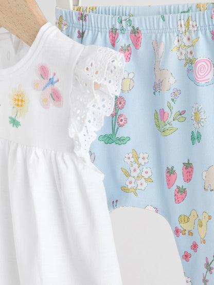 Ecru Fairy Short Sleeve Baby Top and Leggings 2 Piece Set (0mths-2yrs) image 4