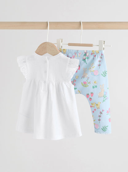 Ecru Fairy Short Sleeve Baby Top and Leggings 2 Piece Set (0mths-2yrs) image 6