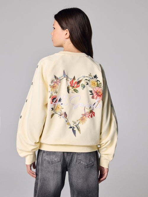 smALLSAINTS Light Yellow Cygni Side Poppers Oversized Sweatshirt - image 1