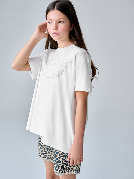 smALLSAINTS White Ruched Back Graphic Oversized Crew Neck T-Shirt - image 2