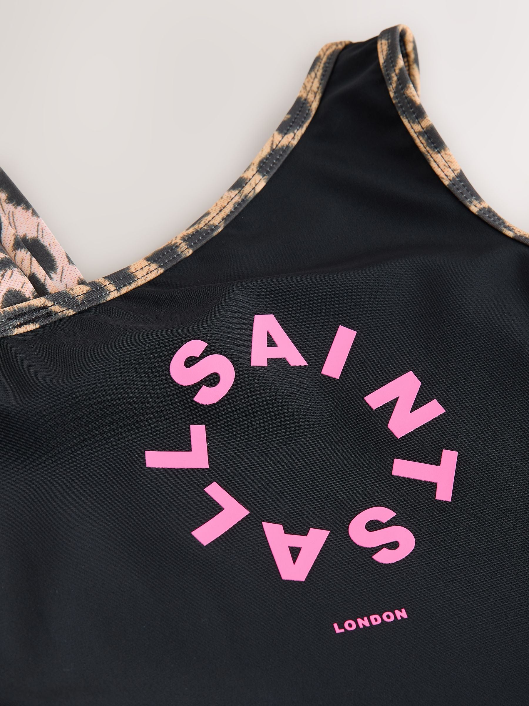 Dsiney Kidz - smALLSAINTS Black Tierra Logo Asymmetric Swimsuit image 3