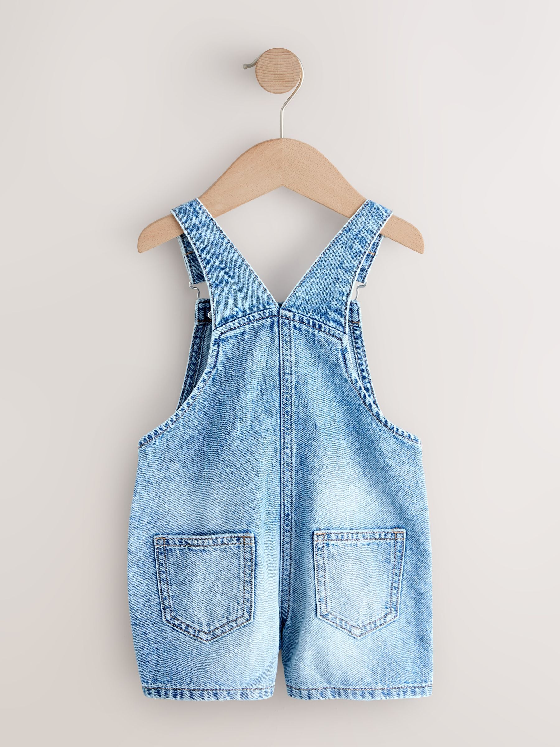 Mid Blue Plain Denim Dungarees (3mths-7yrs) image 5