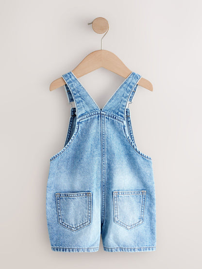 Mid Blue Plain Denim Dungarees (3mths-7yrs) image 5