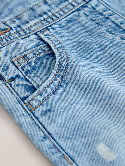 Mid Blue Plain Denim Dungarees (3mths-7yrs) image 7