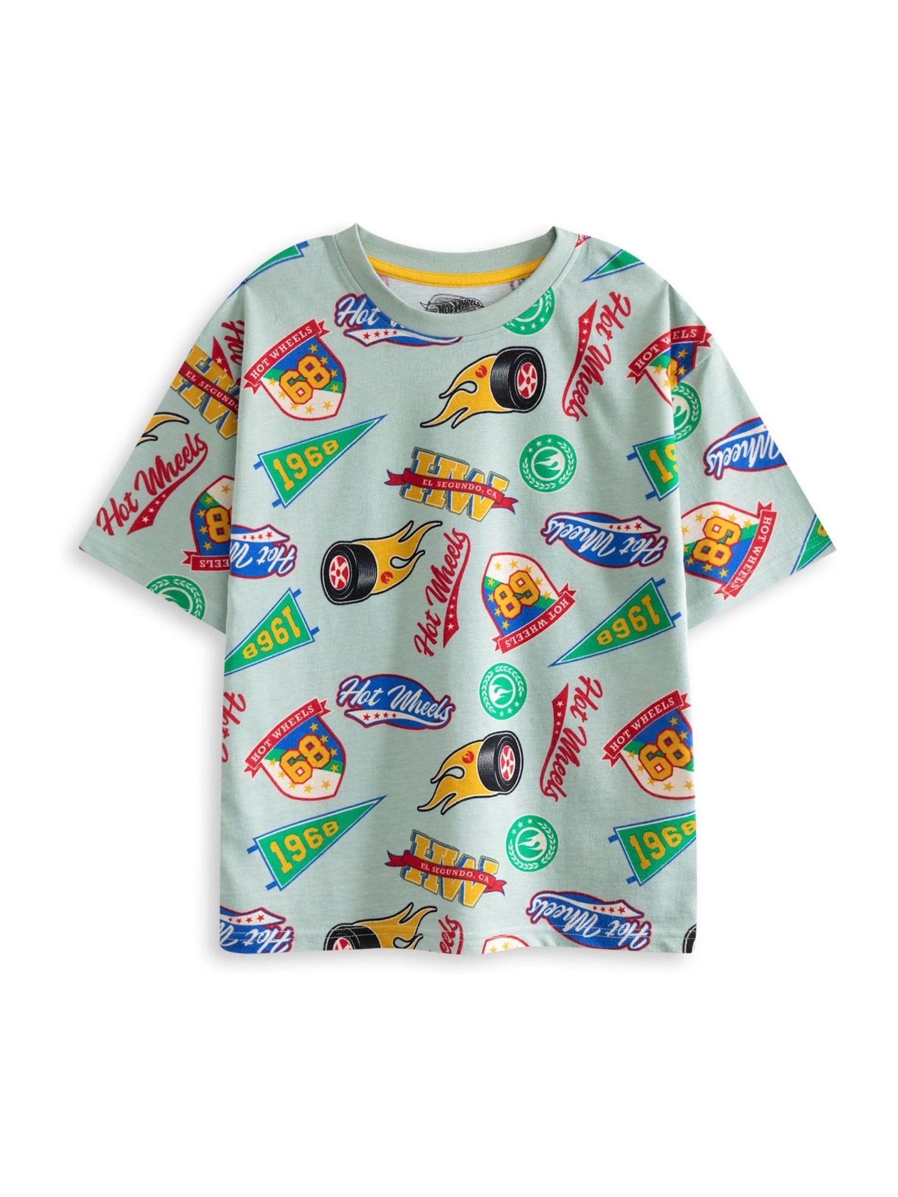 Dsiney Kidz - Vanilla Underground Green Boys 100% Cotton Hot Wheels Short Sleeve Short Leg Pyjamas Set Pack of 2 image 5
