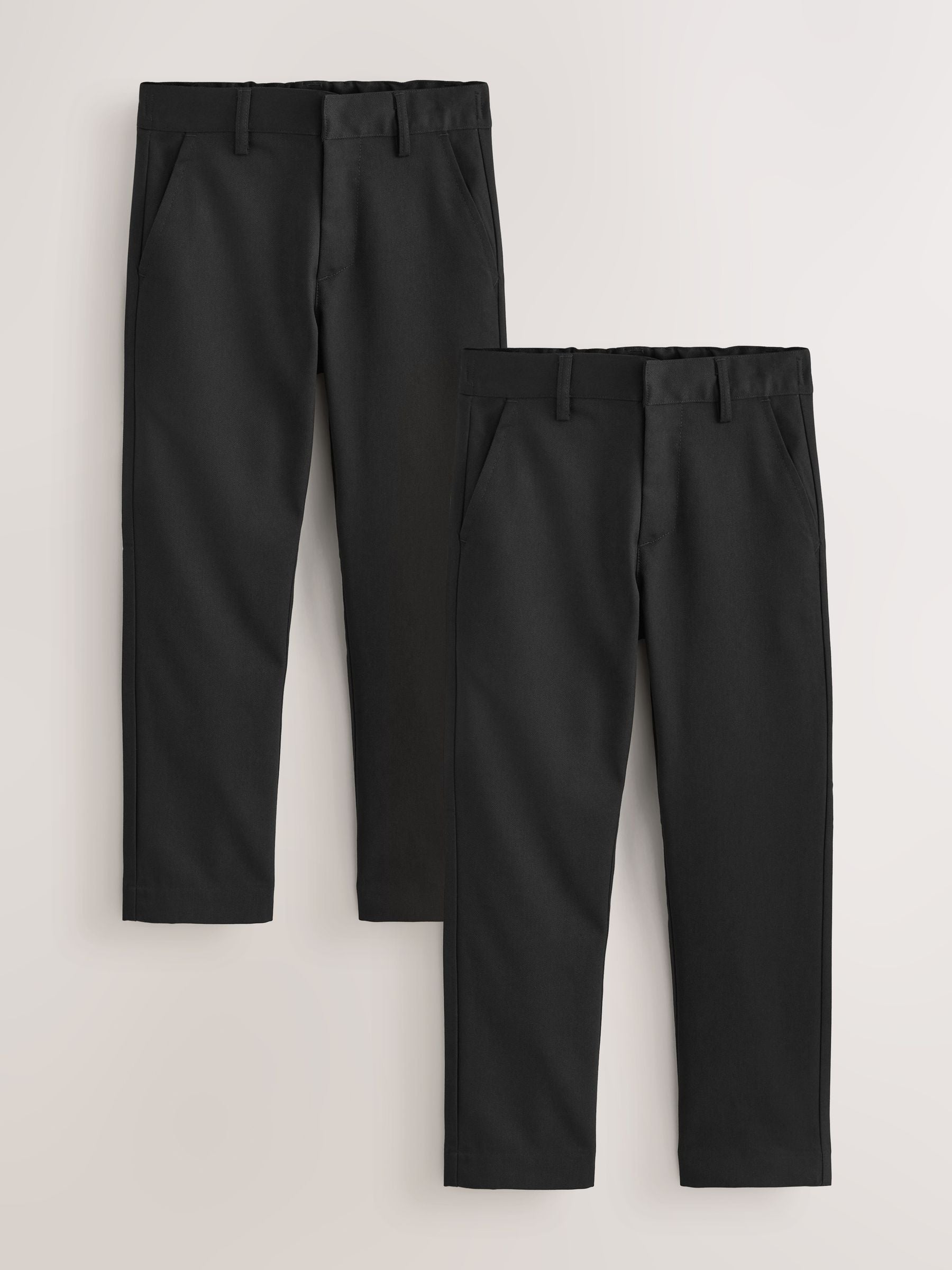 Dsiney Kidz - Black Straight Leg School Trousers 2 Pack (3-17yrs) image 1