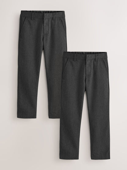 Dsiney Kidz - Grey Straight Leg School Trousers 2 Pack (3-17yrs) image 1