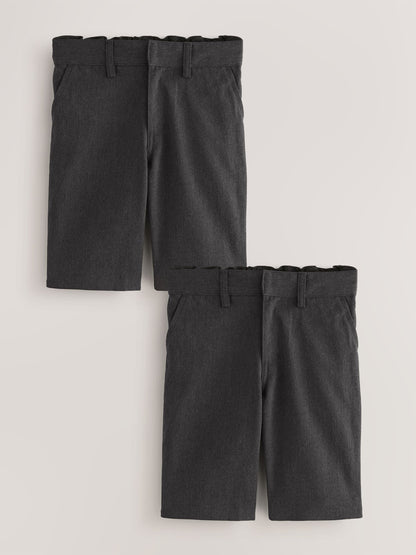 Dsiney Kidz - Grey 2 Pack Flat Front School Shorts (3-14yrs) image 1