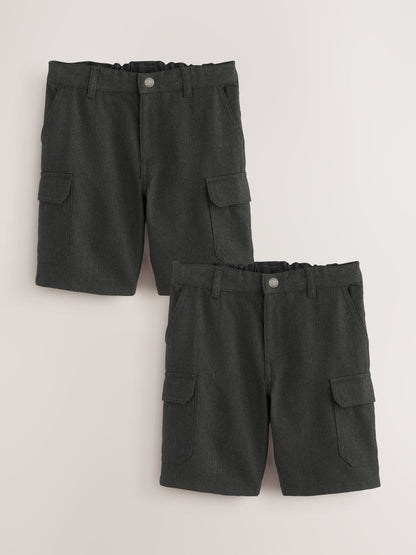 Dsiney Kidz - Grey 2 Pack School Cargo Shorts (3-14yrs) image 1