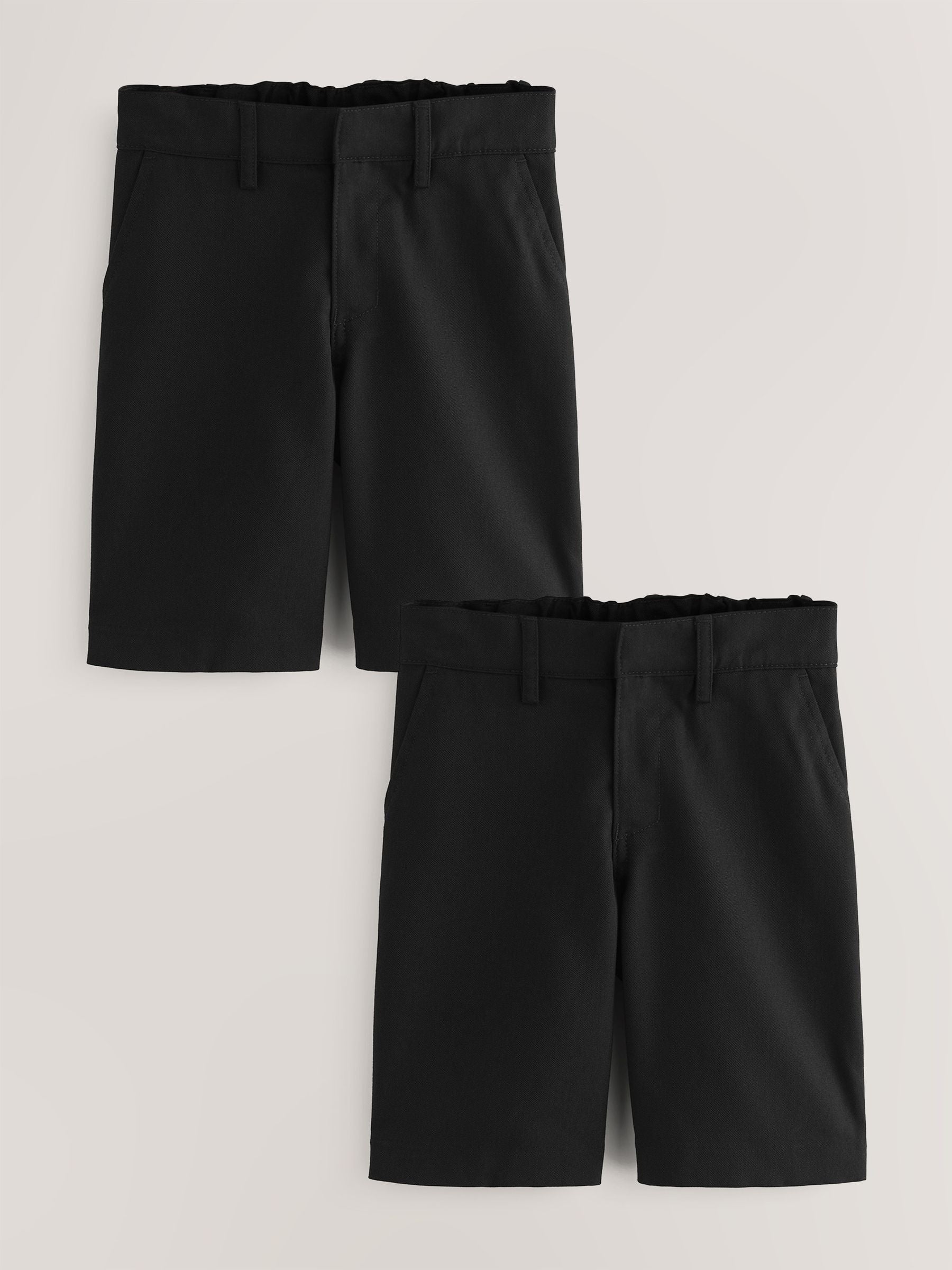 Dsiney Kidz - Black 2 Pack Flat Front School Shorts (3-14yrs) image 1