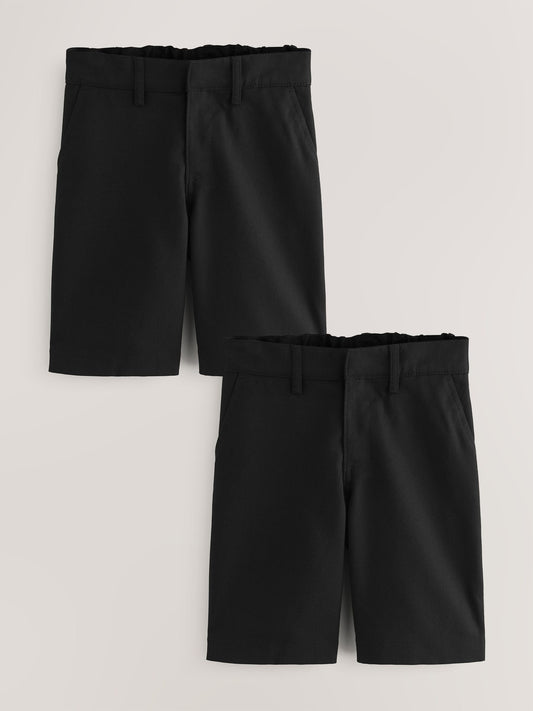 Disney Kidz - Black 2 Pack Flat Front School Shorts (3-14yrs) image 1