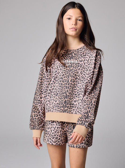 smALLSAINTS Leopard Logo Sweatshirt and Sweat Shorts Set - image 1